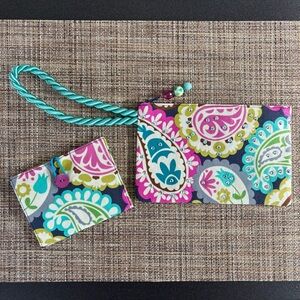 Paisley Wristlet and Wallet Set